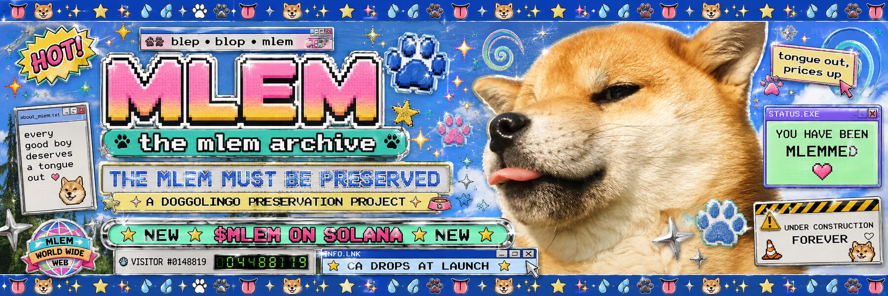 MLEM — the mlem archive · a DoggoLingo preservation project · $MLEM on Solana